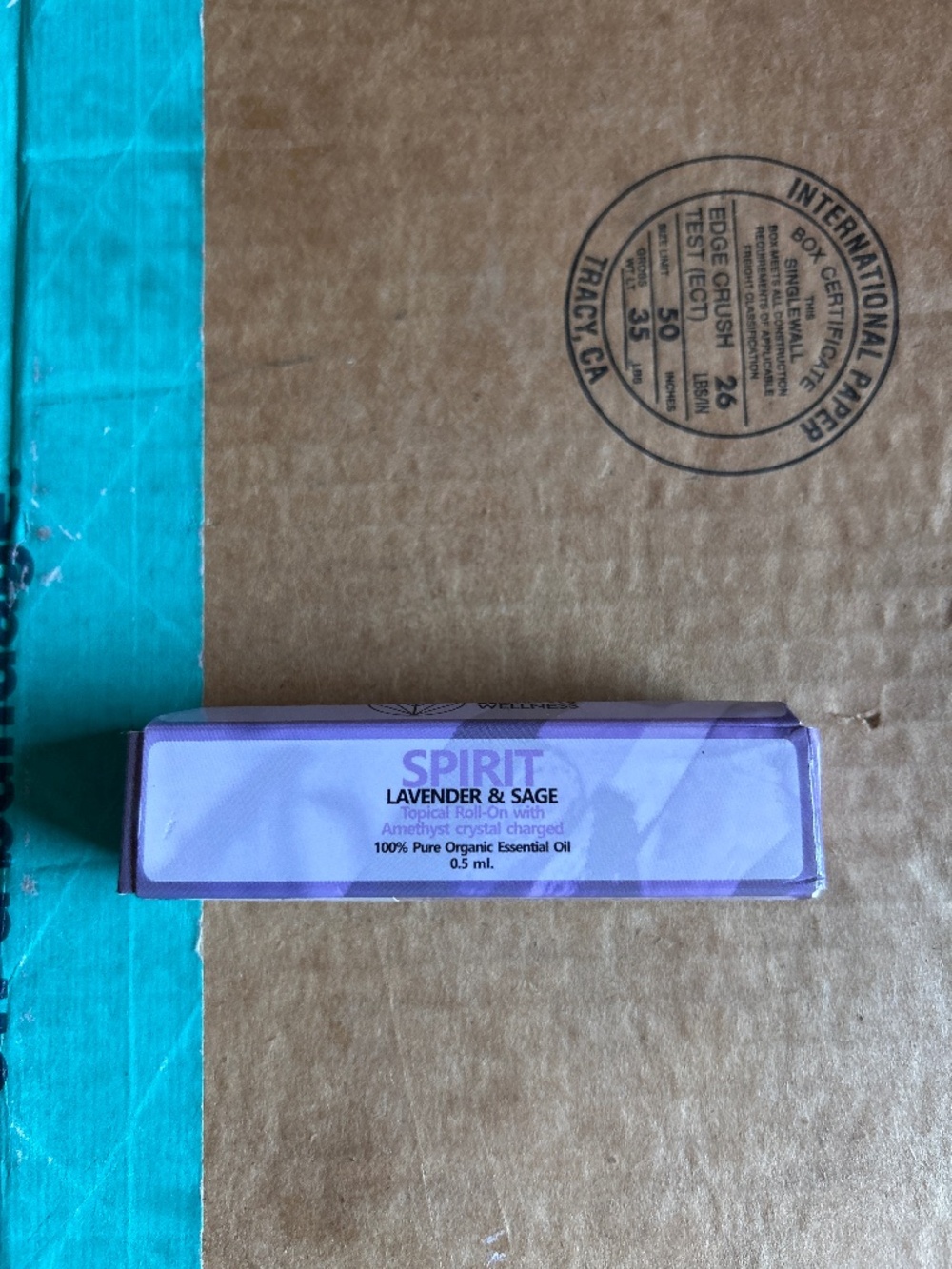 Earth’s Elements Spirit Essential Oil Roll On Lavender Sage Amethyst Crystal
